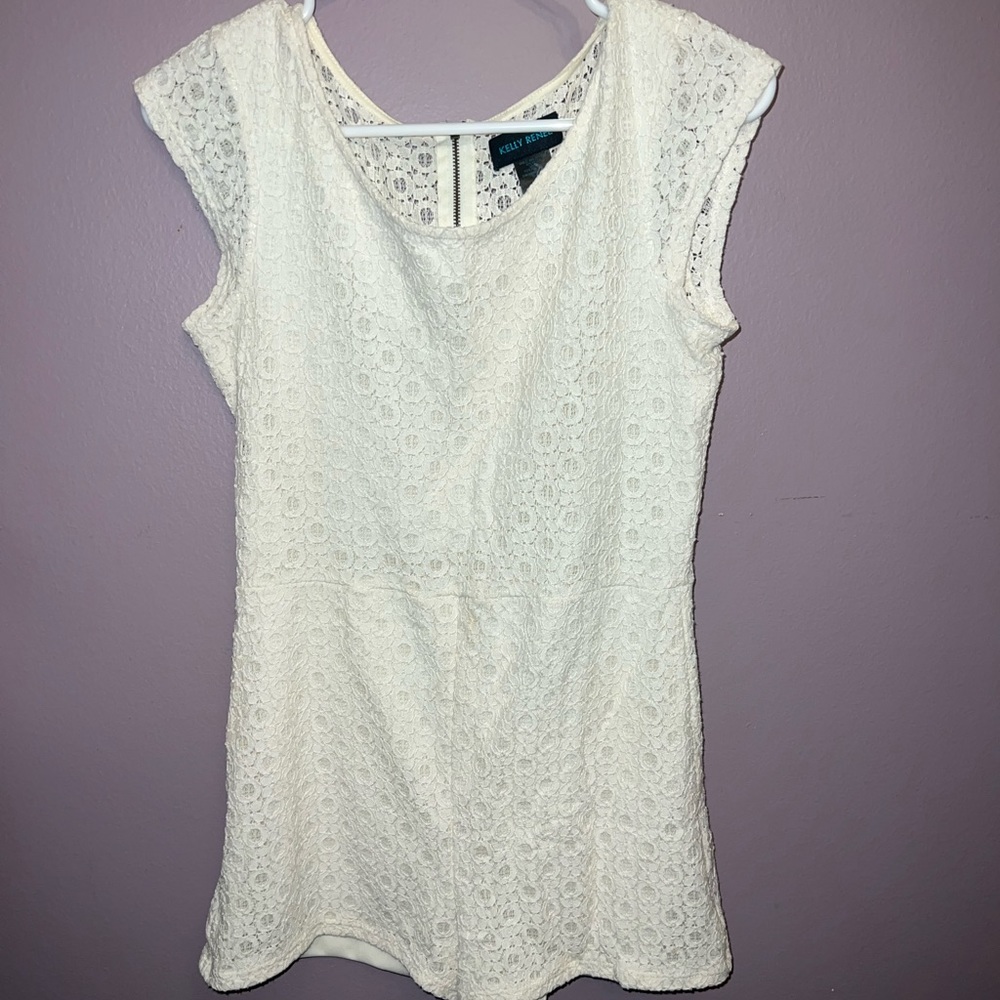 Kelly Renee-white lace romper